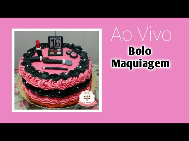 Bolo Com Calda Dourada Tema Maquiagem, Belíssima decoração com Tema  Maquiagem / completa passo a passo 🎥 Mais vídeos no :   By Mundo Doce  da Mari