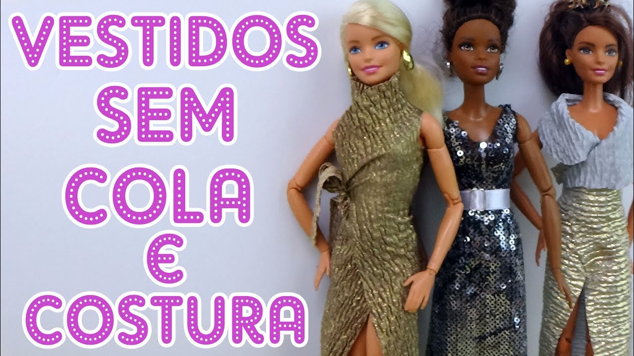 Lote 10 Vestidos Para Bonecas Barbie - Sem Repetição