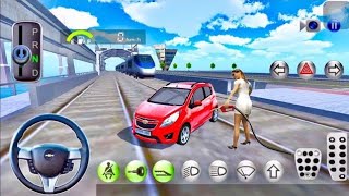 3D driving class- red car  racing video at Ring road##ZRM##gaming