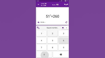 Math Tricks - Training mode - square numbers between 50 and 59 - level 089 (Number Keyboard)