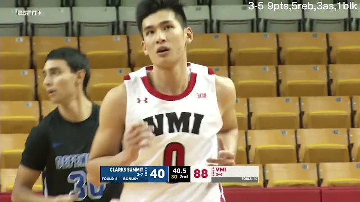 953! NCAA Louis Tang, VMI vs CLARKS SUMMIT Full Co...