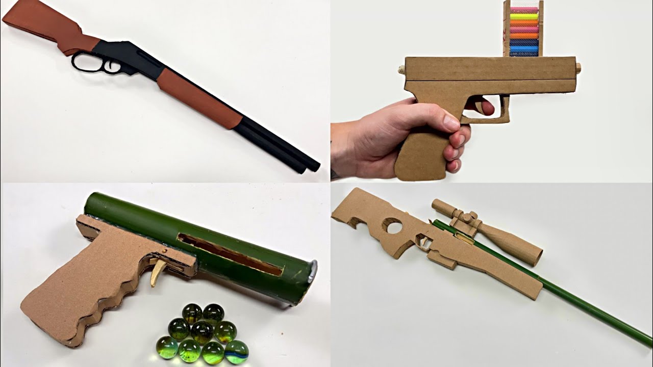 4 ARMAS DE PAPELÃO QUE VOCÊ PODE FAZER EM CASA - YouTube