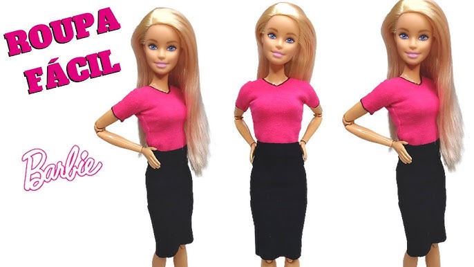 Blusa Vestido P/ Boneca Barbie Sapatos Roupa Inverno Fashion