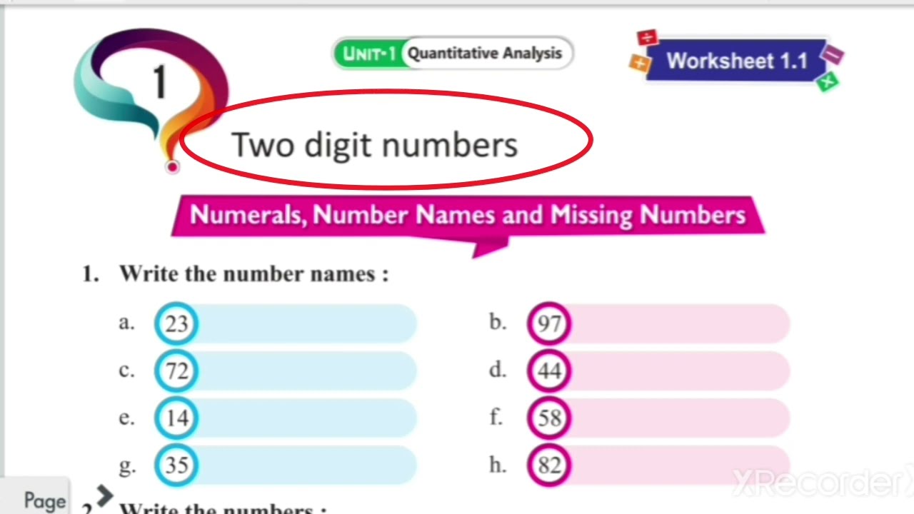 rio mental maths 1 worksheet two digit numbers worksheets number names missing numbers worksheet youtube