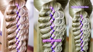Коса c двумя лентами на хвосте Причёска в школу на 1 сентября Hair tutorial Коса c двумя лентами на хвосте Причёска в школу на 1 сентября Hair tutorial
