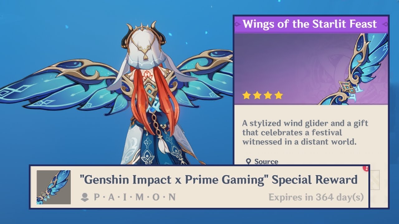 Prime Gaming Wings Genshin Impact