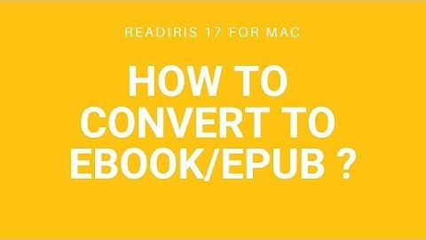 Readiris 17 Mac: How to convert to Ebook/epub?