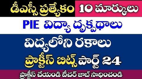 👌(PIE) విద్యా దృక్పథాలు||ప్రాక్టీస్ బిట్స్||Perspective in education practice BITS #PIE #SGT #DSC