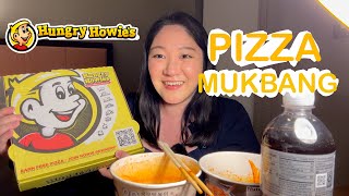 Hotel Mukbang ~ Hungry Howie's Pizza Spicy Korean Fire Noodles Instant Spicy Korean Rice Cakes