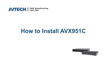 ETU Series: AVX951C Installation and Setup (NVR / XVR / Remote Desktop Software / AVTECH DVR)