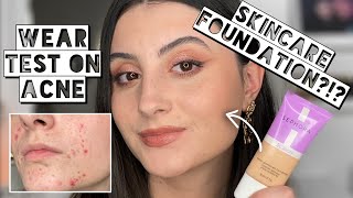 SEPHORA CLEAN FOUNDATION on Acne Prone Skin 10 HR WEAR TEST | Skincare Foundation?! screenshot 5