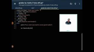 Python program for beginners on Android. IF-ELSE STATEMENT
