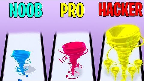 NOOB vs PRO vs HACKER | Crazy Tornado Colors