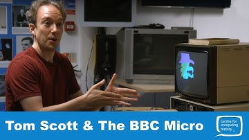 Tom Scott with the Acorn BBC Micro