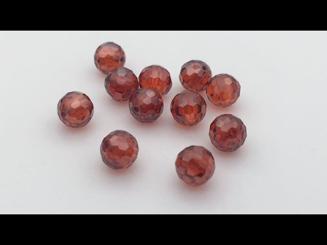 Cubic Zirconia Garnet Red Color Faceted CZ Beads with drilled holes wholesale