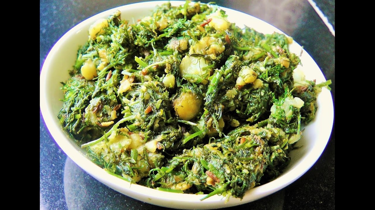 शेपूची भाजी Shepuchi Bhaji with Aloo by madhurasrecipe Cooking