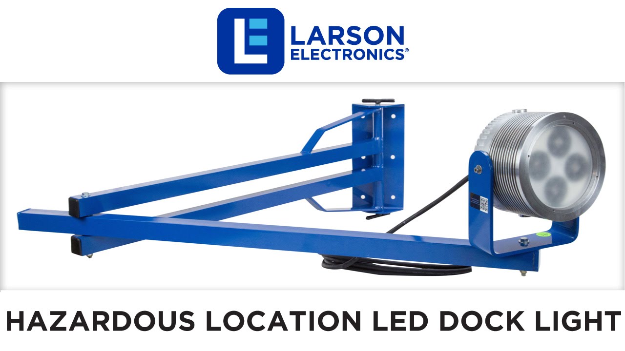 Hazardous Location LED Dock Light - 60 Watt Light Head - 4' Pivoting Arm - 2334 Lumens - 120-240V AC