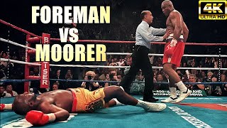 George Foreman vs Michael Moorer | BRUTAL KNOCKOUT Boxing Fight | 4K Ultra HD