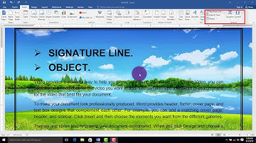 17th video MS Word,s 2016. Insert Tabe Text Group, (Signature line,Date & Time ,Object Rabin).