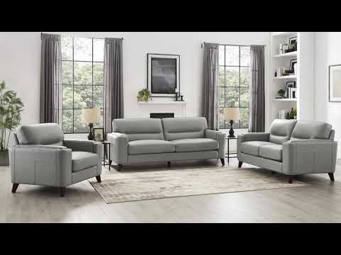 Prospera Home Sorena (Light Grey) Leather Sofa