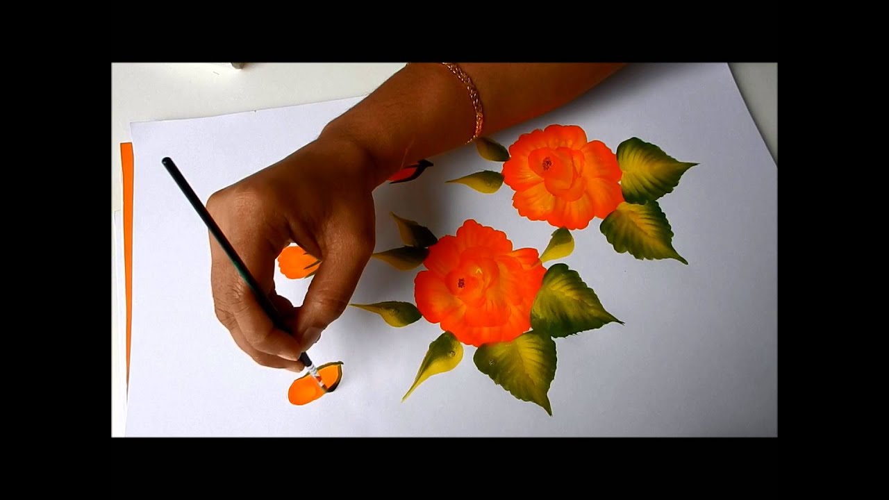 One stroke painting rose YouTube