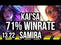 Kaisa  alistar vs samira  rakan adc  71 winrate 1015 dominating  br challenger  1322