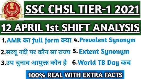SSC CHSL 12 April 1st Shift Exam Analysis | SSC CHSL Exam Analysis | SSC CHSL Paper All Question🔥
