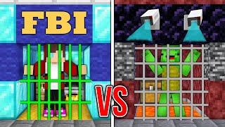 Mikey FBI Prison vs. JJ Cheater Prison Survival Jailbreak Minecraft Battle - Maizen