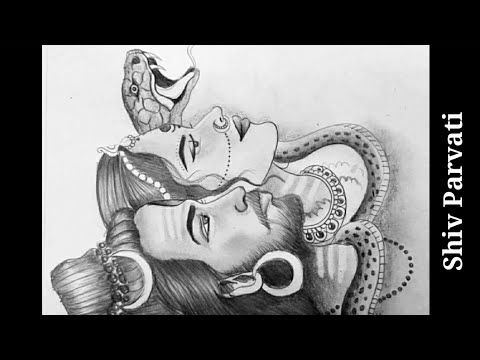 How To Draw a Beautiful Lord Mahadev And Parvati Drawing |Beautiful Shiv  Parvati Pencil Drawing Easy - YouTube