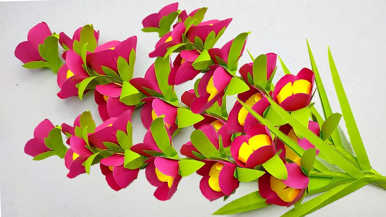 DIY Paper Flower Making Easy | Home Decor | Paper Crafts For School Project