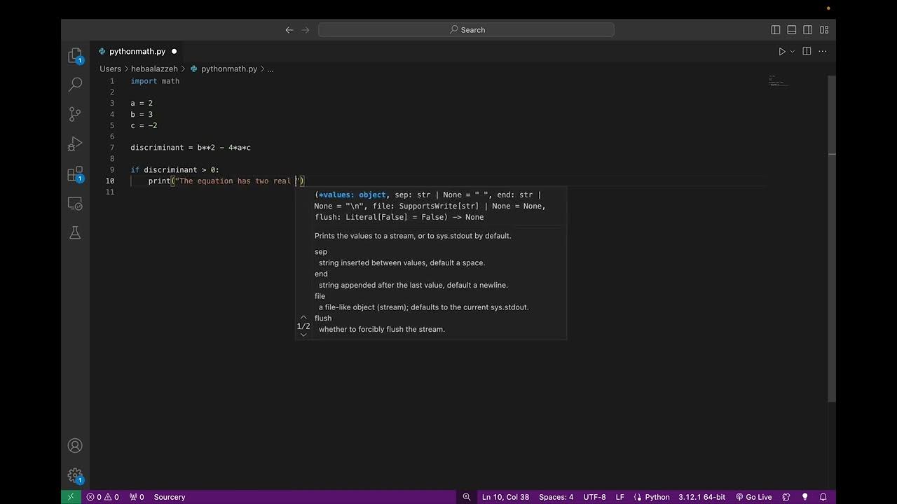 Python Math - Solving Quadratic Equations with Python - YouTube