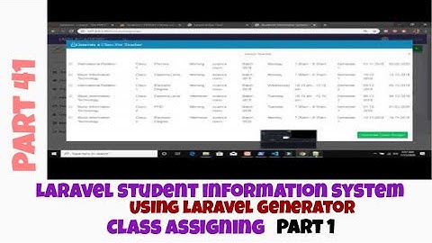 Laravel Student Information System Part 41 ( Class Assigning ) Episode 1