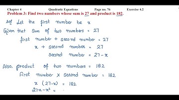 Find two numbers whose sum is 27 and product is 182.