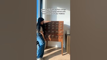 The vintage find of a LIFETIME 😭 This library card catalog cabinet is perfection.