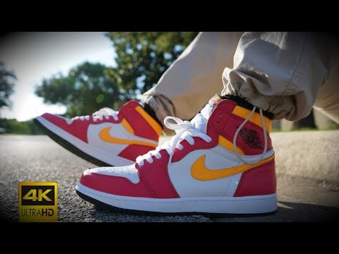 AIR JORDAN 1 LIGHT FUSION RED REVIEW AND ON FEET WITH LACE SWAPS 