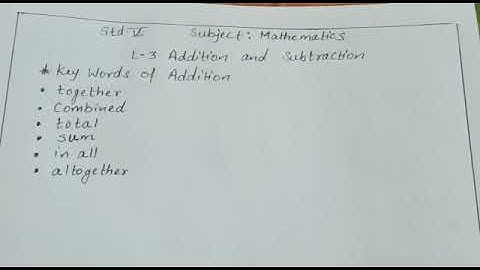 Std-V.  Subject-Mathematics.  L.no-3Addition and Subtraction.  Video-2