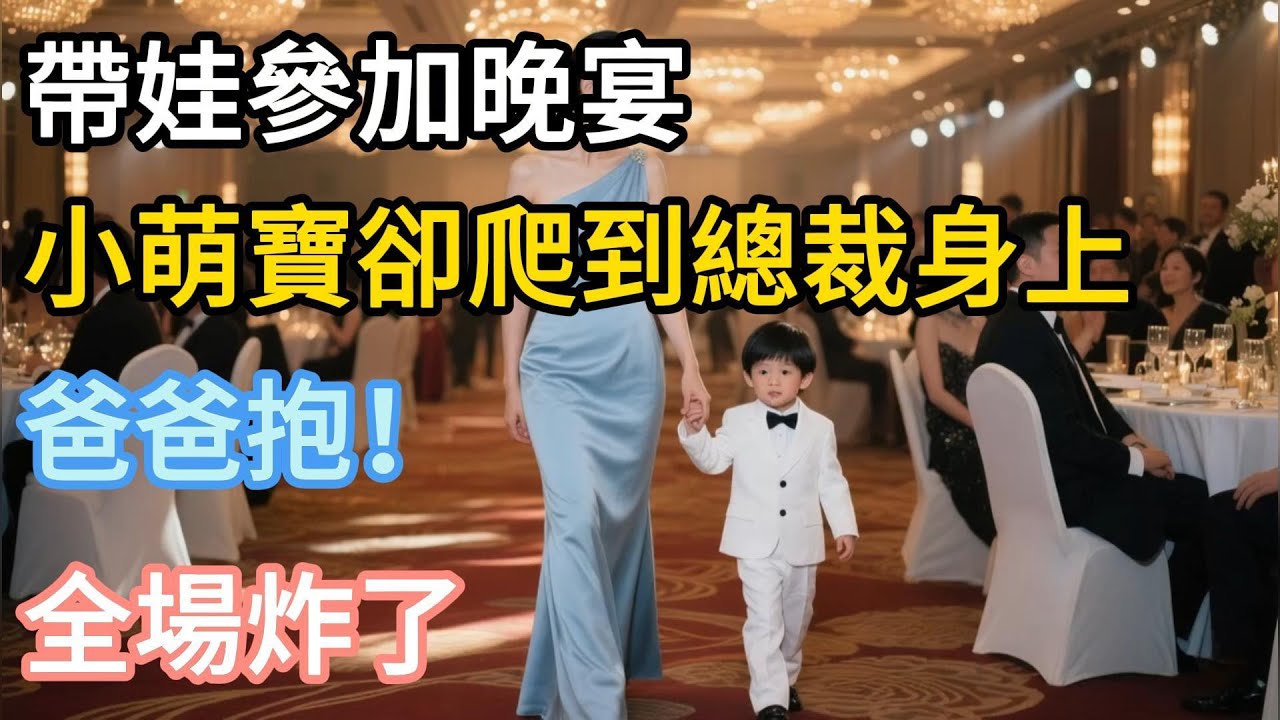 【完結】帶娃參加晚宴，小萌寶卻爬到總裁身上，爸爸抱！全場炸了 ！