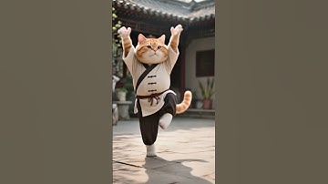 Thumbnail of Orange Cat Aqi transforms into a Kung Fu Tai Chi master|橘猫阿七化身为功夫太极大师#KungFu#cat #TaiChi#ShiFu#