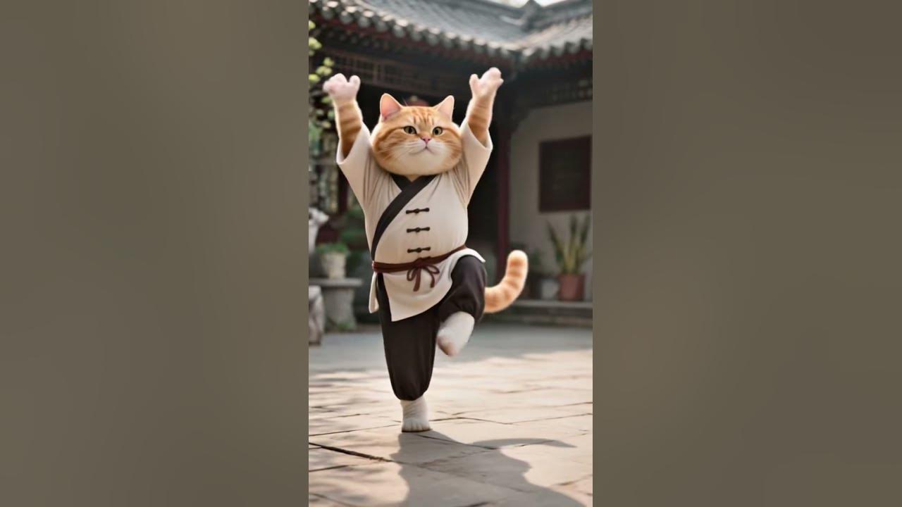 Orange Cat Aqi transforms into a Kung Fu Tai Chi master|橘猫阿七化身为功夫太极大师#KungFu#cat #TaiChi#ShiFu#