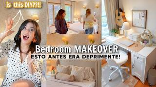 TRANSFORMACIÓN de HABITACIÓN 🤯PRETTIEST BEDROOM MAKEOVER, LIKE UNBELIEVABLE ✅ Elegant BED WALL DECOR