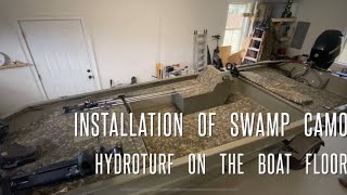 Installation of Hydro Turf on Boat Floor | Swamp Camo Hydroturf | Goodtime Outdoors