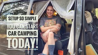 BEST minimal car camping setup for a minivan  you've ever seen! No experience needed!