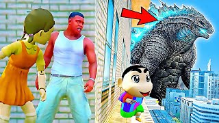 Franklin and Shinchan & Pinchan play HIDE AND KILL with Squid Game Doll In GTA 5