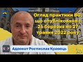 Огляд практики ВС від Ростислава Кравця, що опублікована з 26 березня по 27 травня 2022 року