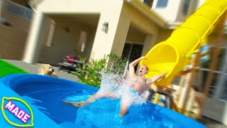 We Made a Water Slide in J-Fred&#39;s Backyard! Ft. Bryan from Team Edge