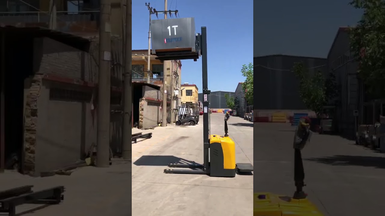 Portable forklift bucket powered battery home full electric pallet stacker machine 