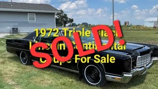 Sold!!!! 1972 Triple Black Lincoln Continental 2 Door Coupe For Sale. Less than 54k Miles