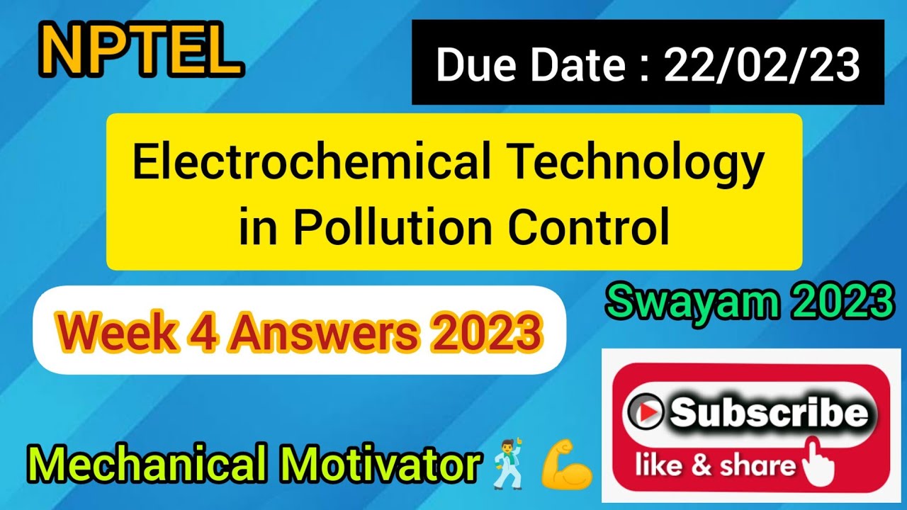 Electrochemical Technology in Pollution Control Week 4 Quiz