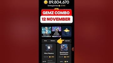 Gemz Daily Combo Today 12 November Daily Combo Today #gemz #combo #airdrop