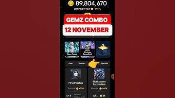 Gemz Daily Combo Today 12 November Daily Combo Today #gemz #combo #airdrop